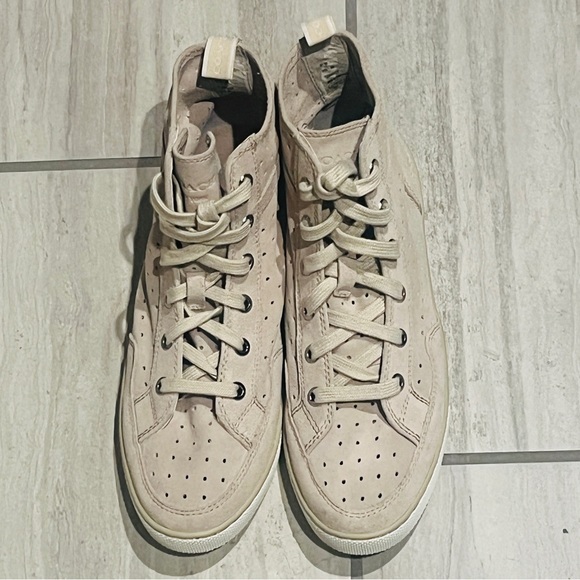 Coach Pita Perforated High Top Suede Sneakers Size 9 - Picture 6 of 7